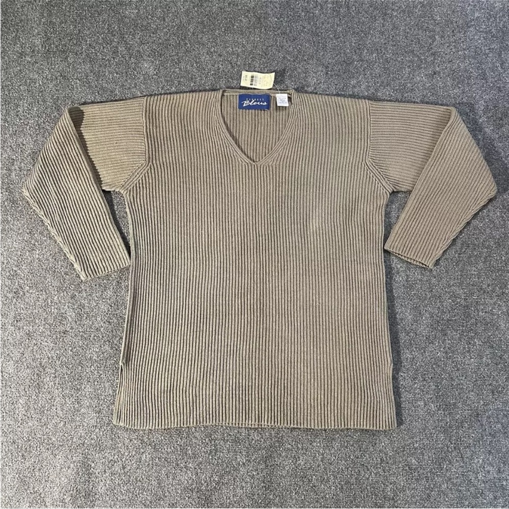 NWT Express Blues Sweater Y2K Medium‎ vneck Brown Woman’s